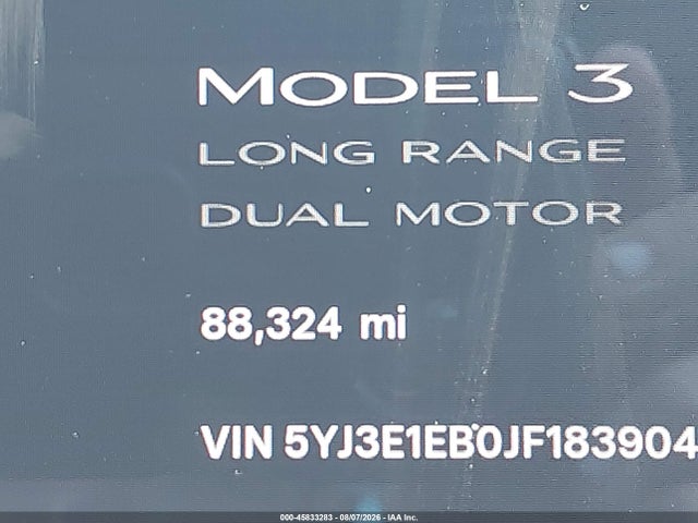 Продаж на аукціоні авто 2018 Tesla Model 3 Long Range/performance, vin: 5YJ3E1EB0JF183904, номер лоту: 45833283