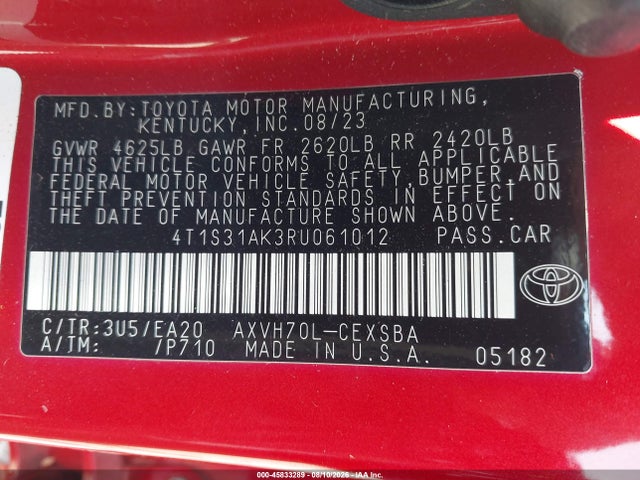 Toyota Camry Hybrid Se 2024 4T1S31AK3RU061012 Image 9