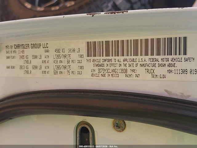 Продажа на аукционе авто 2010 Dodge Ram 3500 Laramie, vin: 3D73Y3CLXAG113938, номер лота: 45833312