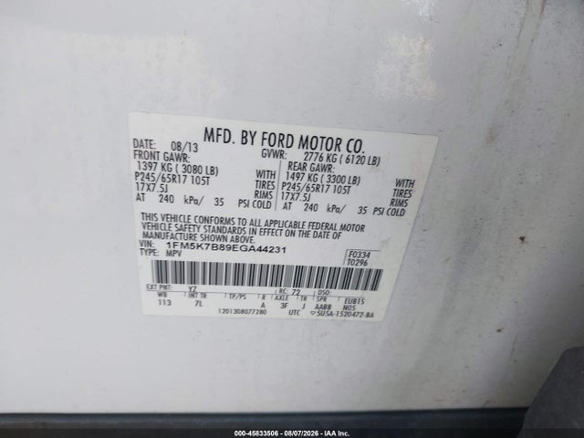 Ford Explorer 2014 1FM5K7B89EGA44231 Image 9