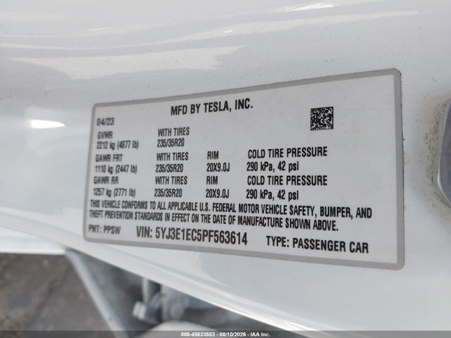 Tesla Model 3 Performance Dual Motor All-wheel Drive 2023 5YJ3E1EC5PF563614 Image 9