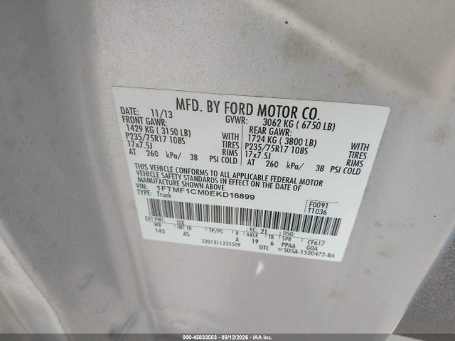 1FTMF1CM0EKD16899 Ford F-150 Xl