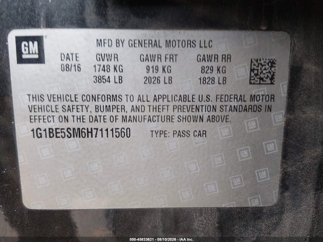 Chevrolet Cruze Lt Auto 2017 1G1BE5SM6H7111560 Image 9