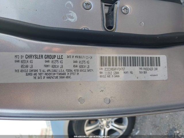 45833623 :رقم المزاد ، 2C3CDXBG0FH724767 vin ، 2015 Dodge Charger Se مزاد بيع