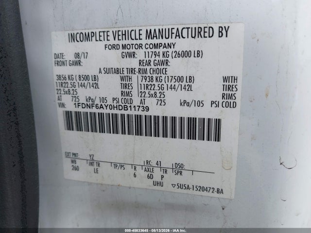 1FDNF6AY0HDB11739 Ford F-650 Gas