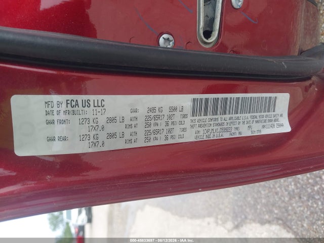 45833697 :رقم المزاد ، 1C4PJMLX1JD599223 vin ، 2018 Jeep Cherokee Latitude Plus 4x4 مزاد بيع