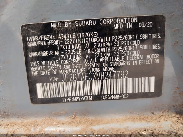 Subaru Crosstrek Premium 2021 JF2GTAECXMH247792 Image 9
