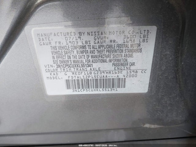 Nissan KICKS SV 2019 3N1CP5CUXKL551341 Image 9