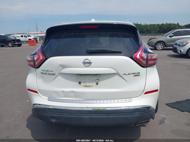 2015 Nissan Murano Platinum მანქანა იყიდება აუქციონზე, vin: 5N1AZ2MH9FN234098, აუქციონის ნომერი: 45833847