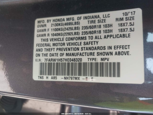Honda CR-V EX 2017 7FARW1H57HE048320 Image 9