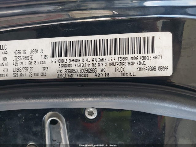 Продаж на аукціоні авто 2013 Ram 2500 Lone Star, vin: 3C6UR5DL0DG562935, номер лоту: 45834107