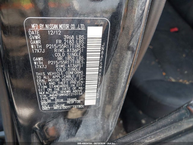 Продажа на аукционе авто 2013 Nissan Juke S, vin: JN8AF5MRXDT210154, номер лота: 45834184