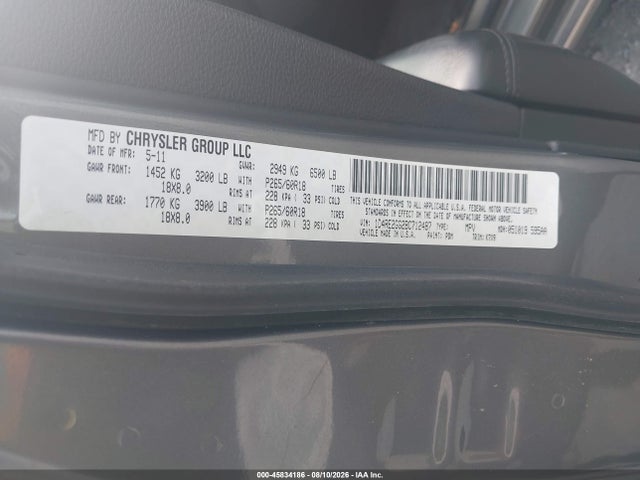Aukcja sprzedaży 2011 Dodge Durango Express, vin: 1D4RE2GG2BC712487, numer aukcji: 45834186