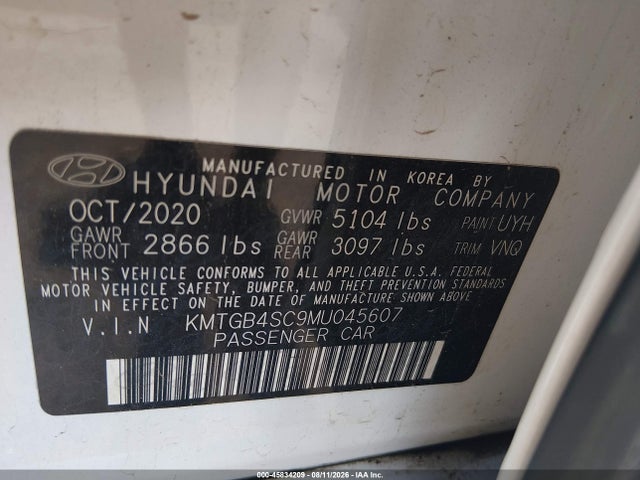 Aukcja sprzedaży 2021 Genesis G80 2.5t Rwd, vin: KMTGB4SC9MU045607, numer aukcji: 45834209