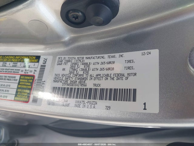 5TFMA5DB3SX270566 Toyota Tundra 1794 Edition