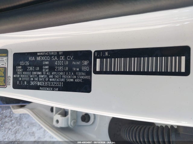 45834587 :رقم المزاد ، 3KPFW4DE8TE325531 vin ، 2026 Kia K4 Gt-line مزاد بيع