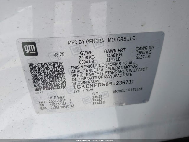 1GKENPRS8SJ236711 GMC Acadia Awd At4
