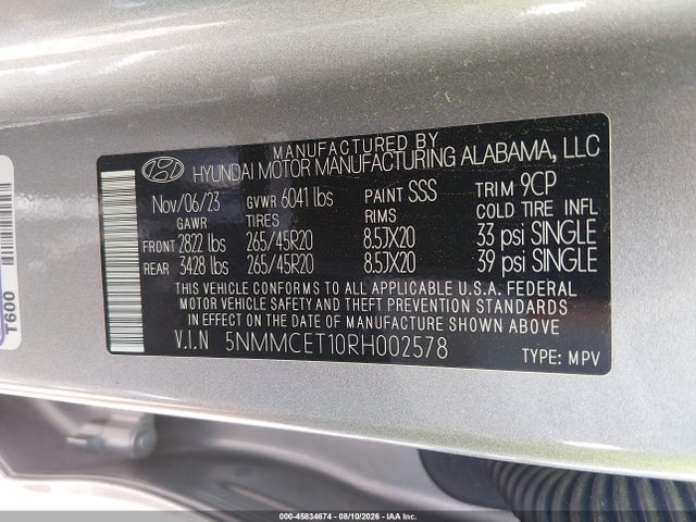 45834674 :رقم المزاد ، 5NMMCET10RH002578 vin ، 2024 Genesis Electrified Gv70 Advanced Awd مزاد بيع