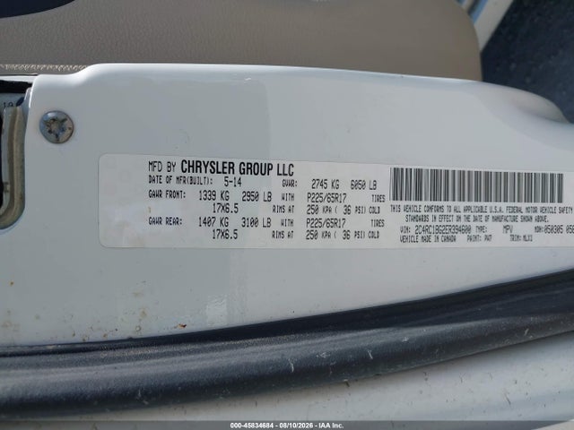 Aukcja sprzedaży 2014 Chrysler Town & Country Touring, vin: 2C4RC1BG2ER394600, numer aukcji: 45834684