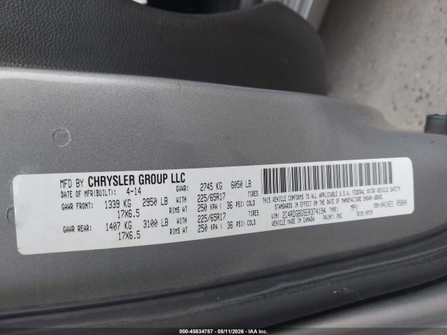 2014 Dodge Grand Caravan Se 30th Anniversary მანქანა იყიდება აუქციონზე, vin: 2C4RDGBG5ER374194, აუქციონის ნომერი: 45834757