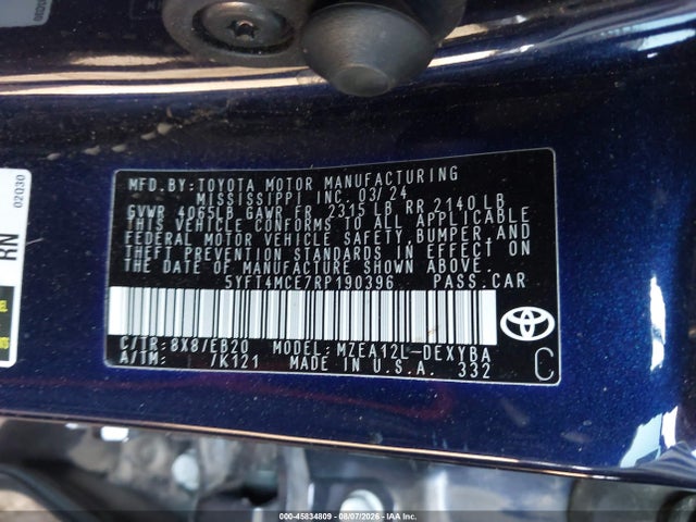 5YFT4MCE7RP190396 Toyota Corolla Xse