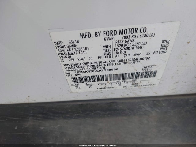 Ford Explorer 2018 1FM5K8B84JGC00806 Image 9