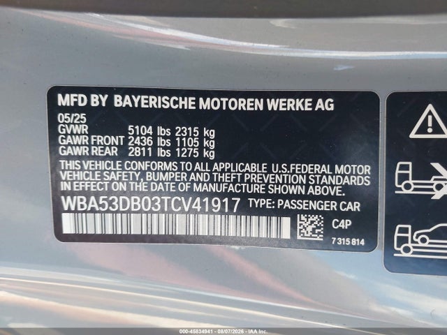 BMW 430i Xdrive 2026 WBA53DB03TCV41917 Image 9