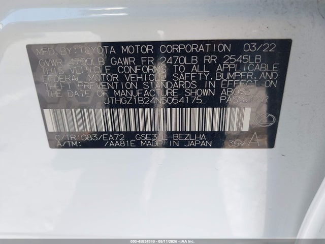 JTHGZ1B24N5054175 Lexus Is 350 F Sport