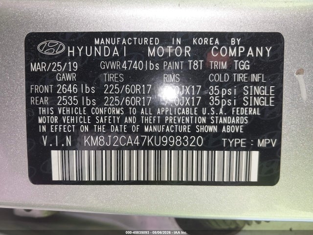 Hyundai TUCSON SE 2019 KM8J2CA47KU998320 Image 9