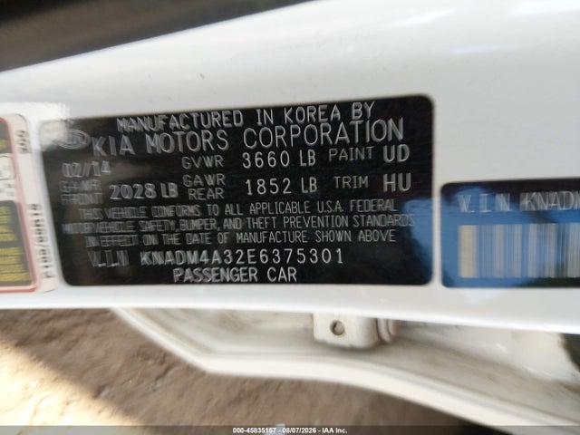KIA RIO LX 2014 KNADM4A32E6375301 Image 9
