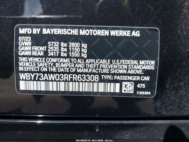 WBY73AW03RFR63308 BMW I4 Gran Coupe Edrive40