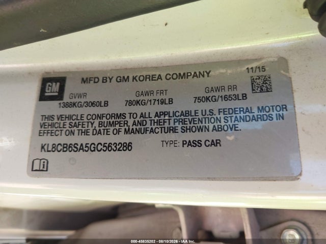Chevrolet Spark Ls Cvt 2016 KL8CB6SA5GC563286 Image 9