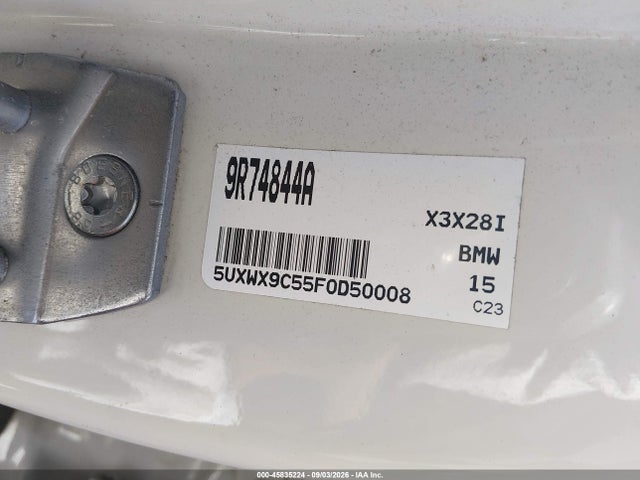 Aukcja sprzedaży 2015 Bmw X3 Xdrive28i, vin: 5UXWX9C55F0D50008, numer aukcji: 45835224
