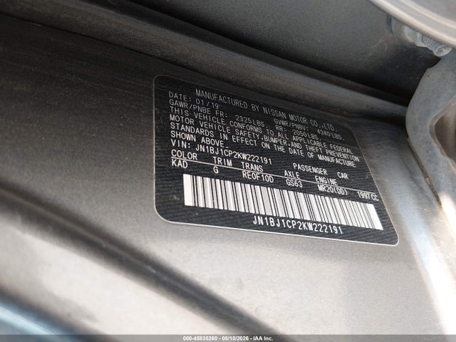 Продаж на аукціоні авто 2019 Nissan Rogue Sport S, vin: JN1BJ1CP2KW222191, номер лоту: 45835260