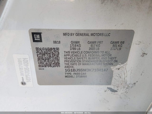 1G1BJ5SM3K7104147 Chevrolet Cruze Diesel