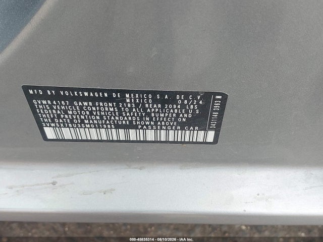 Aukcja sprzedaży 2025 Volkswagen Jetta 1.5t S, vin: 3VW5X7BU3SM011985, numer aukcji: 45835314