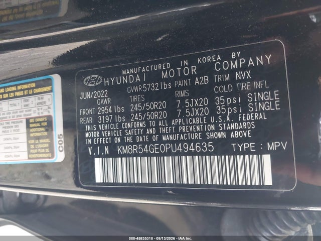 Продаж на аукціоні авто 2023 Hyundai Palisade Limited, vin: KM8R54GE0PU494635, номер лоту: 45835318
