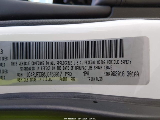 Продаж на аукціоні авто 2018 Jeep Grand Cherokee High Altitude 4x4, vin: 1C4RJFCG0JC453017, номер лоту: 45835338