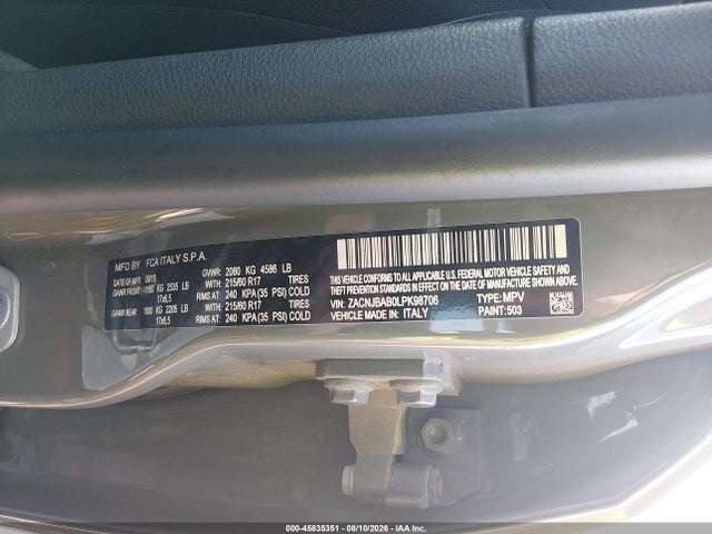 2020 Jeep Renegade Upland 4x4 მანქანა იყიდება აუქციონზე, vin: ZACNJBAB0LPK98706, აუქციონის ნომერი: 45835351