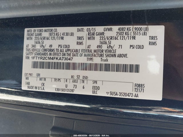 Ford Transit-250 2015 1FTYR2CM4FKA73047 Image 9