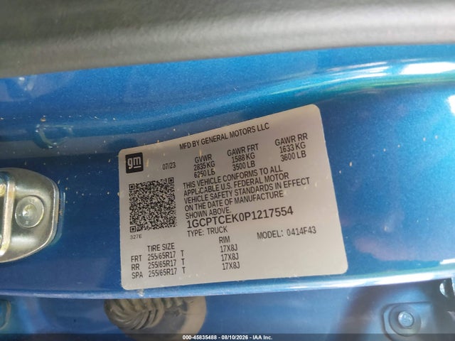 1GCPTCEK0P1217554 Chevrolet Colorado 4wd Short Box Lt