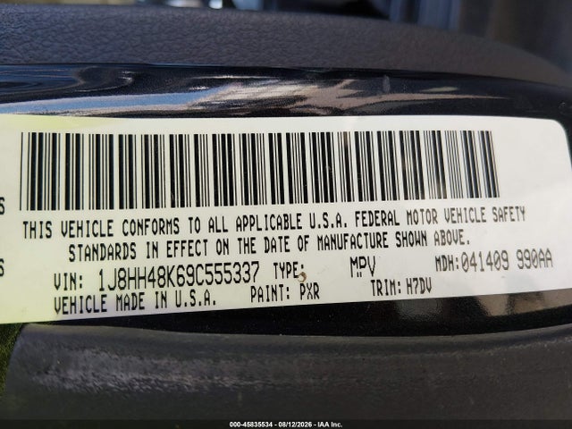 45835534 :رقم المزاد ، 1J8HH48K69C555337 vin ، 2009 Jeep Commander Sport مزاد بيع
