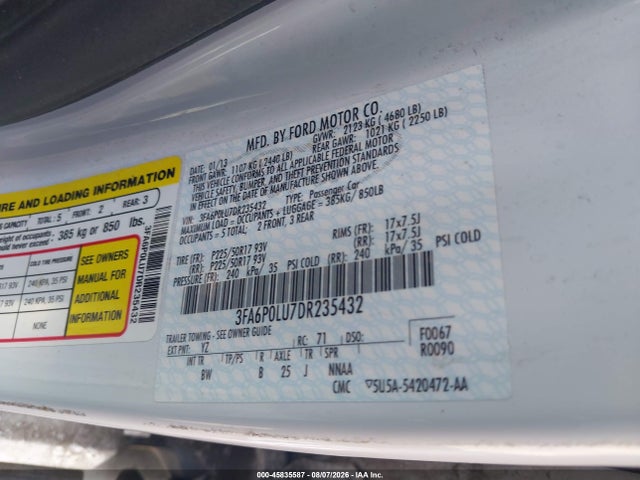Aukcja sprzedaży 2013 Ford Fusion Hybrid Se, vin: 3FA6P0LU7DR235432, numer aukcji: 45835587