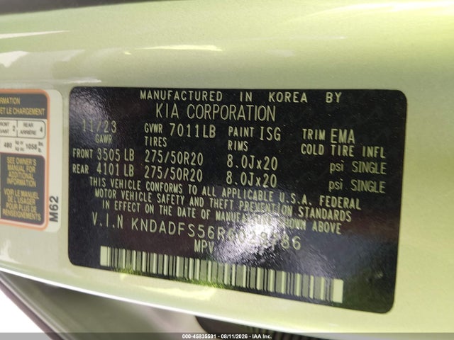 Продаж на аукціоні авто 2024 Kia Ev9 Land, vin: KNDADFS56R6028786, номер лоту: 45835591