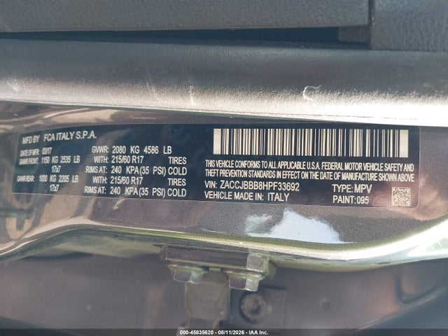 Jeep Renegade Latitude 2017 ZACCJBBB8HPF33692 Image 9