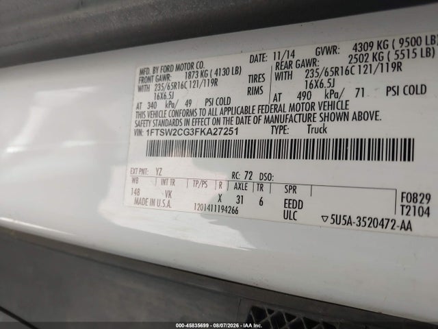 Ford Transit-350 2015 1FTSW2CG3FKA27251 Image 9