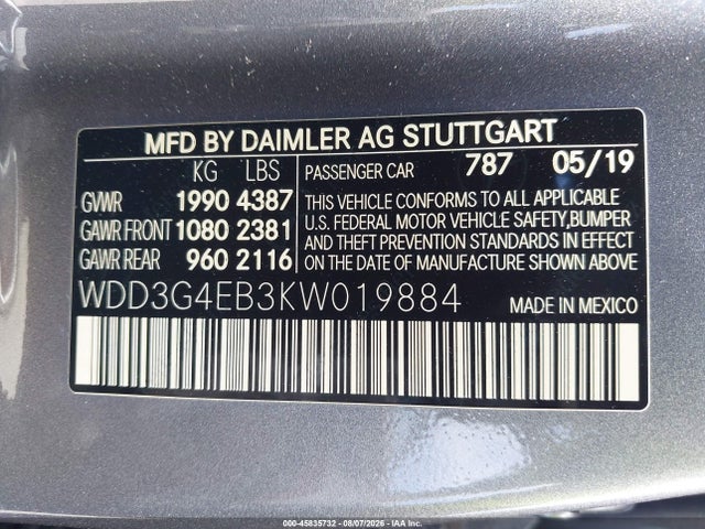Mercedes-Benz A 220 2019 WDD3G4EB3KW019884 Image 9