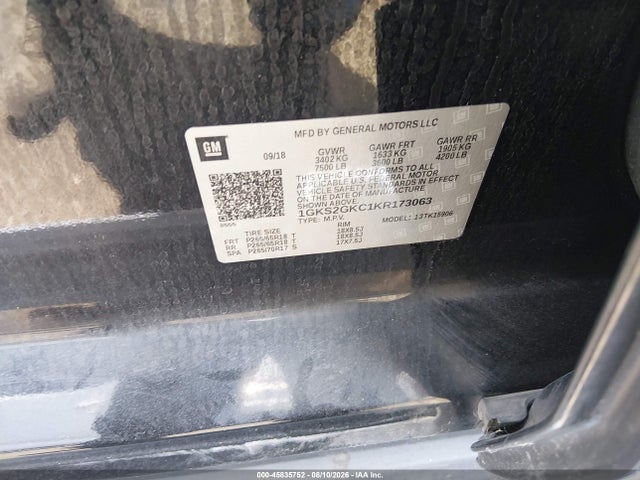 Aukcja sprzedaży 2019 Gmc Yukon Xl Slt, vin: 1GKS2GKC1KR173063, numer aukcji: 45835752