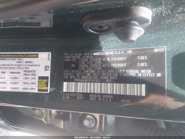 Aukcja sprzedaży 2025 Toyota Corolla Cross Le, vin: 7MUBAAAG8SV144361, numer aukcji: 45835781