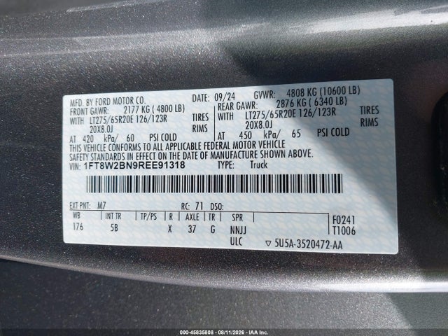 1FT8W2BN9REE91318 Ford F-250 Lariat